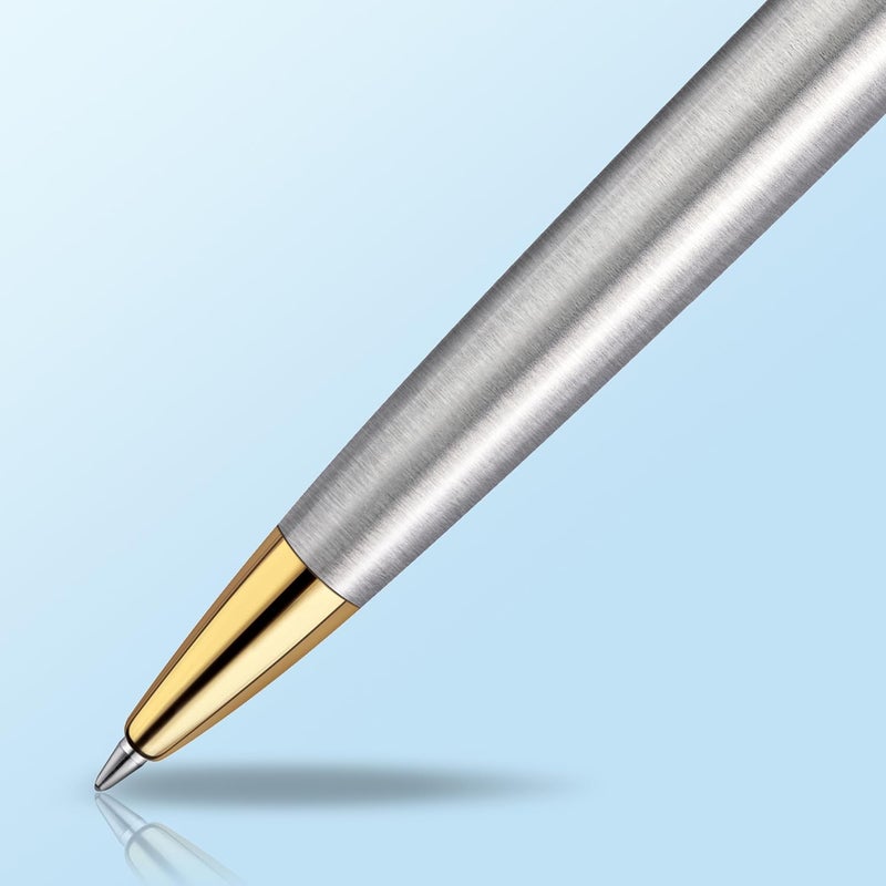 Waterman Hemisphere Stainless Steel Gold Trim Ballpoint Pen 9228 - Image 4